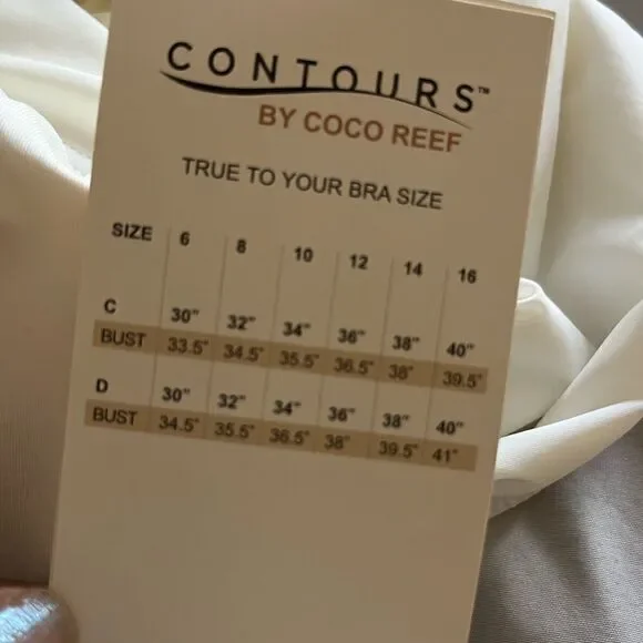 NWT- Contours by Coco Reef Brilliance Halter Bra Sized One Piece Swimsuit - Picture 15 of 15